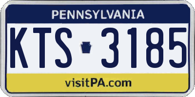PA license plate KTS3185
