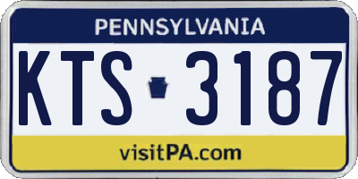 PA license plate KTS3187