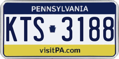 PA license plate KTS3188