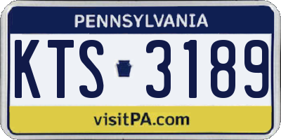 PA license plate KTS3189