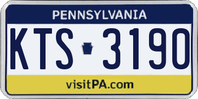 PA license plate KTS3190