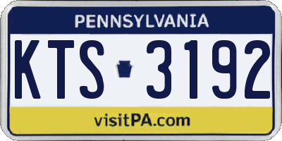 PA license plate KTS3192