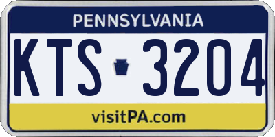 PA license plate KTS3204