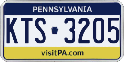 PA license plate KTS3205