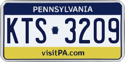 PA license plate KTS3209