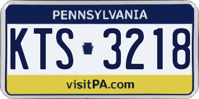PA license plate KTS3218