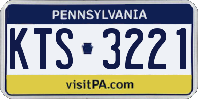 PA license plate KTS3221
