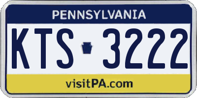 PA license plate KTS3222