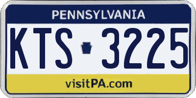 PA license plate KTS3225