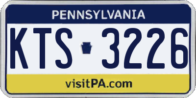 PA license plate KTS3226