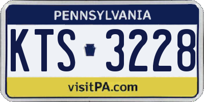 PA license plate KTS3228