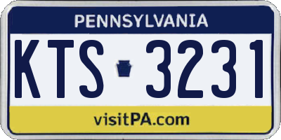 PA license plate KTS3231