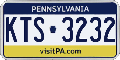 PA license plate KTS3232