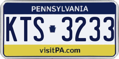 PA license plate KTS3233