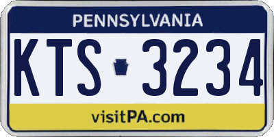 PA license plate KTS3234