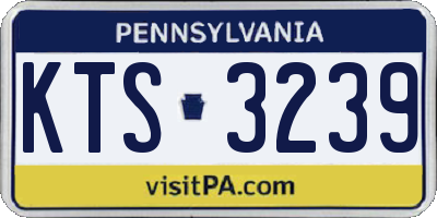 PA license plate KTS3239