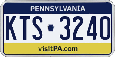 PA license plate KTS3240