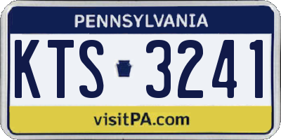 PA license plate KTS3241