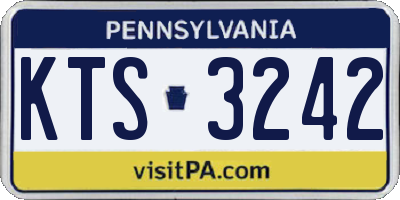 PA license plate KTS3242