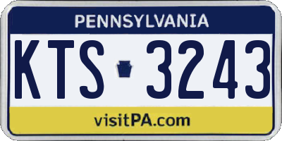 PA license plate KTS3243