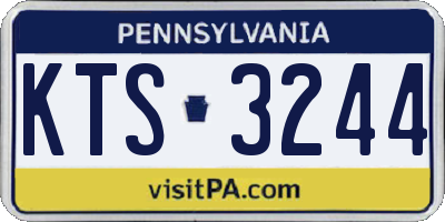 PA license plate KTS3244