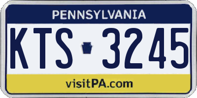 PA license plate KTS3245