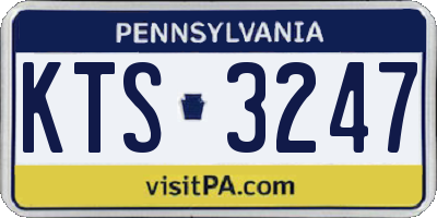 PA license plate KTS3247