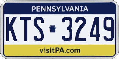 PA license plate KTS3249