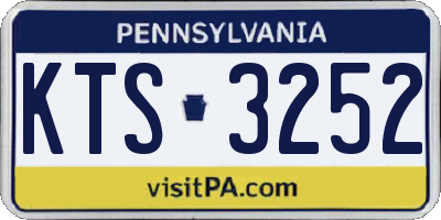 PA license plate KTS3252