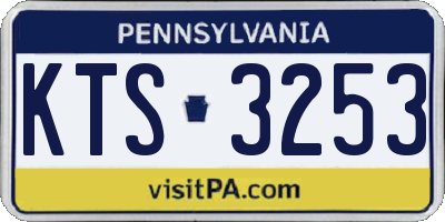 PA license plate KTS3253