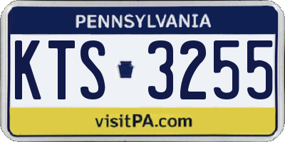PA license plate KTS3255