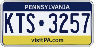 PA license plate KTS3257