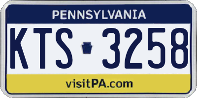 PA license plate KTS3258