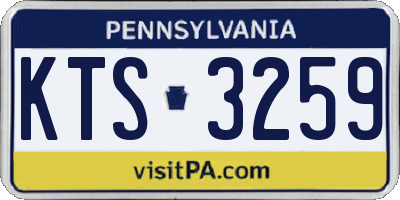 PA license plate KTS3259