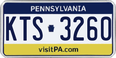 PA license plate KTS3260