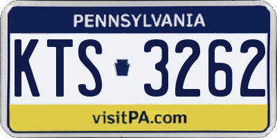 PA license plate KTS3262