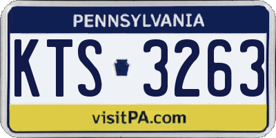 PA license plate KTS3263