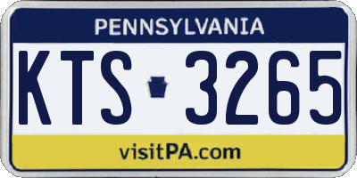 PA license plate KTS3265