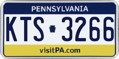 PA license plate KTS3266