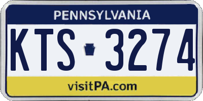 PA license plate KTS3274