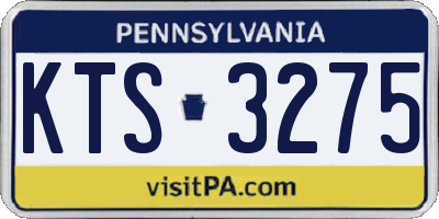 PA license plate KTS3275