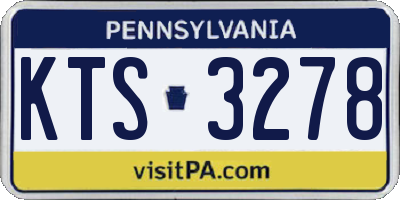 PA license plate KTS3278