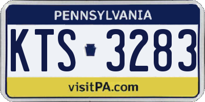 PA license plate KTS3283