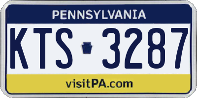 PA license plate KTS3287