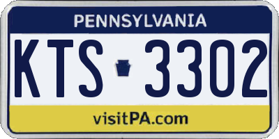 PA license plate KTS3302