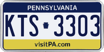 PA license plate KTS3303