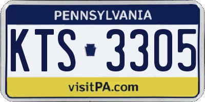 PA license plate KTS3305