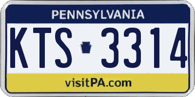PA license plate KTS3314