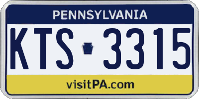 PA license plate KTS3315