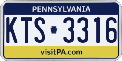 PA license plate KTS3316
